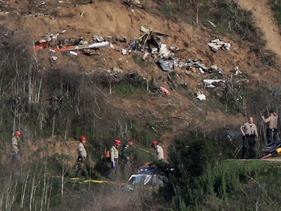 The crash site spans an area larger than a football field (Reuters)