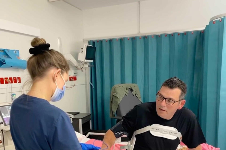 Victorian Premier Daniel Andrews was hospitalised after a fall earlier this year. Source: AAP Image/Twitter, @DanielAndrewsMP