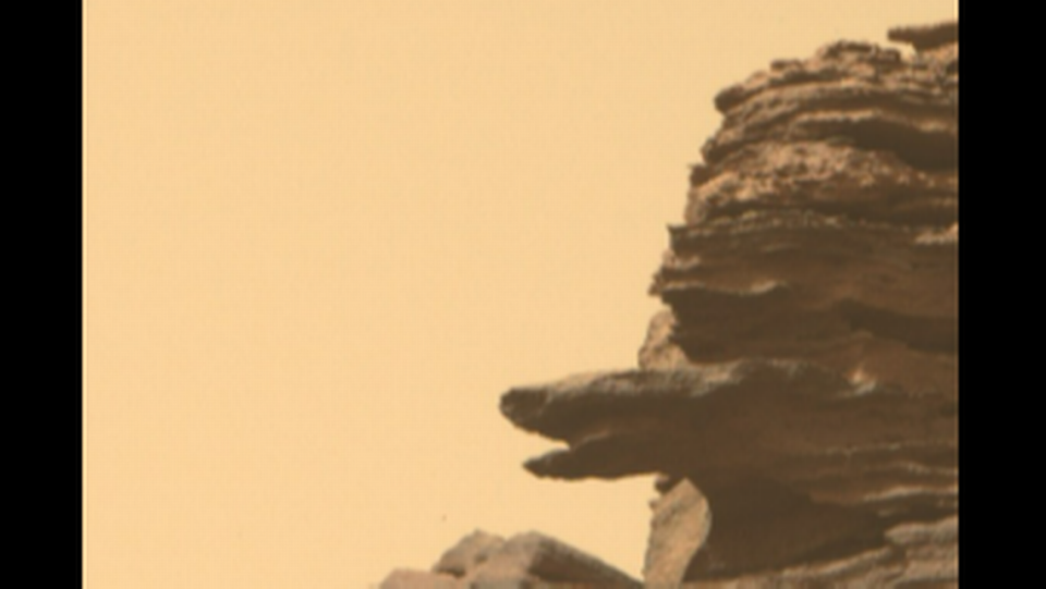 Some noted this formation resembled a “snake head” sticking out of a Mars cliff.