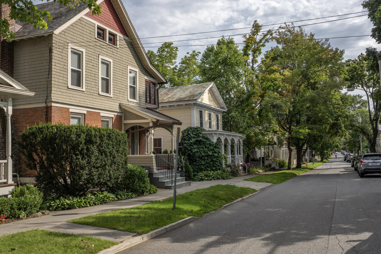 Homes in Saratoga Springs, N.Y., on Sept. 2, 2023. (Tony Cenicola/The New York Times)