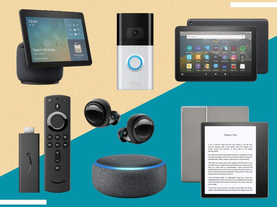 The Kindle, Ring doorbell, Echo dot and Fire tablet have all seen huge discounts (The Independent)