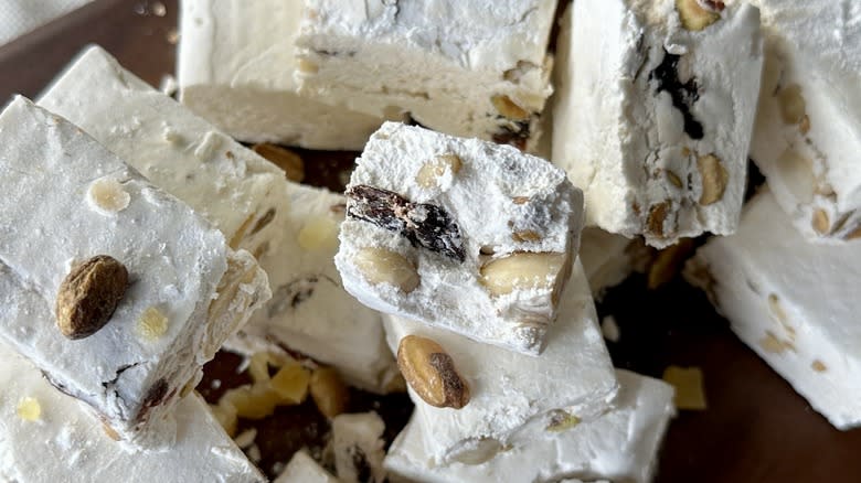 nutty torrone pieces