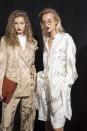 <p>Voluminous '80s-inspired curls and volume was the hair look backstage at Escada.</p>