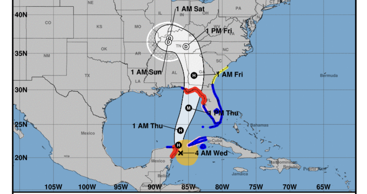 Models show the path to the Florida Panhandle that would lead to a state of emergency and evacuations