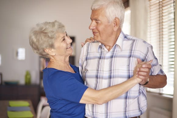 Senior couple dancing