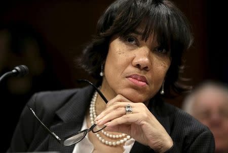 Flint, Michigan Mayor Karen Weaver awaits to testify before the House Democratic Steering and Policy Committee on the Flint lead water crisis in Washington February 10, 2016. REUTERS/Gary Cameron