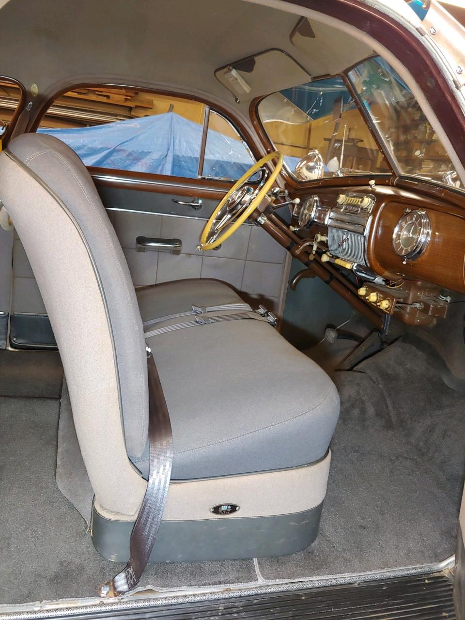 The dashboard of Gene Varns' 1948 Pontiac Silver Streak.