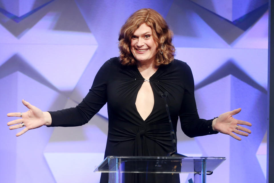 BEVERLY HILLS, CALIFORNIA - APRIL 02:  Producer / Director Lilly Wachowski accepts award  for Outstanding Drama Series onstage during the 27th Annual GLAAD Media Awards at the Beverly Hilton Hotel on April 2, 2016 in Beverly Hills, California.  (Photo by Frederick M. Brown/Getty Images)