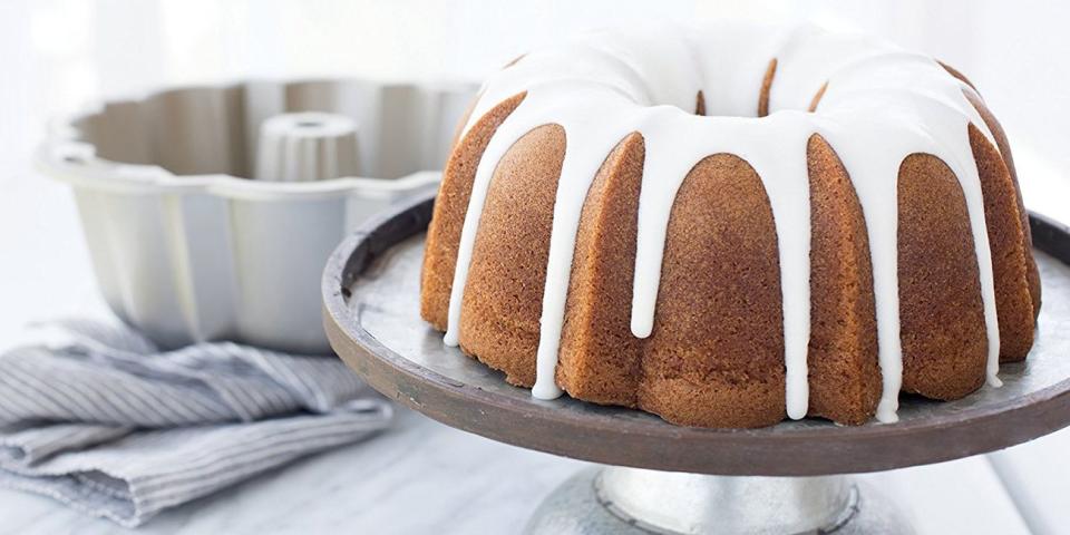 <p>While it’s tough to go wrong with bundt cake—the straight-forward dessert is tough to screw up, even with multiple substitutions and dubious recipe “upgrades”—a really great pan can turn a tasty treat into a memorable dining experience. And whether its due to bundt cake’s inherent charm, or the fact that we’re headed into year 3 of spending more time at home than ever, there has been a Renaissance in the shapes, styles, and materials of bundt pans. So whether you have one already, or haven’t yet had the pleasure of baking in one of this intricate pans, read on for the best pans on the market. Happy baking!</p><h3 class="body-h3">Best Bundt Pans </h3><ul><li><strong>Most Mod:</strong><a href="https://go.redirectingat.com?id=74968X1596630&url=https%3A%2F%2Fwww.walmart.com%2Fip%2FNordic-Ware-Cast-Aluminum-Heritage-Bundt-Pan%2F29114431&sref=https%3A%2F%2Fwww.bestproducts.com%2Feats%2Fgadgets-cookware%2Fg2307%2Fnonstick-bundt-pans-cake-tins%2F" rel="nofollow noopener" target="_blank" data-ylk="slk:Nordic Ware Cast Aluminum Bundt Pan;elm:context_link;itc:0;sec:content-canvas" class="link "> Nordic Ware Cast Aluminum Bundt Pan</a></li><li><strong>Best Classic:</strong><a href="https://go.redirectingat.com?id=74968X1596630&url=https%3A%2F%2Fwww.crateandbarrel.com%2Fnordic-ware-anniversary-bundt-pan%2Fs671897&sref=https%3A%2F%2Fwww.bestproducts.com%2Feats%2Fgadgets-cookware%2Fg2307%2Fnonstick-bundt-pans-cake-tins%2F" rel="nofollow noopener" target="_blank" data-ylk="slk:Nordic War Anniversary Bundt Pan;elm:context_link;itc:0;sec:content-canvas" class="link "> Nordic War Anniversary Bundt Pan</a></li><li><strong>Best Safety Grip:</strong><a href="https://go.redirectingat.com?id=74968X1596630&url=https%3A%2F%2Fwww.walmart.com%2Fip%2FAnolon-Advanced-Bakeware-9-5-Inch-Fluted-Mold-Pan-Gray%2F190590588&sref=https%3A%2F%2Fwww.bestproducts.com%2Feats%2Fgadgets-cookware%2Fg2307%2Fnonstick-bundt-pans-cake-tins%2F" rel="nofollow noopener" target="_blank" data-ylk="slk:Anolon Advaced Bakeware Nonstick Pan;elm:context_link;itc:0;sec:content-canvas" class="link "> Anolon Advaced Bakeware Nonstick Pan</a></li><li><strong>Coming Up Roses:</strong><a href="https://go.redirectingat.com?id=74968X1596630&url=https%3A%2F%2Fwww.wayfair.com%2Fkitchen-tabletop%2Fpdp%2Fnordic-ware-platinum-non-stick-round-rose-bundt-pan-nwr1215.html&sref=https%3A%2F%2Fwww.bestproducts.com%2Feats%2Fgadgets-cookware%2Fg2307%2Fnonstick-bundt-pans-cake-tins%2F" rel="nofollow noopener" target="_blank" data-ylk="slk:Nordic Ware Round Rose Pan;elm:context_link;itc:0;sec:content-canvas" class="link "> Nordic Ware Round Rose Pan</a></li><li><strong>Best Individual Cake Set:</strong><a href="https://go.redirectingat.com?id=74968X1596630&url=https%3A%2F%2Fwww.wayfair.com%2Fkitchen-tabletop%2Fpdp%2Fnordic-ware-non-stick-round-geo-bundtlette-cake-pan-mbzi1071.html&sref=https%3A%2F%2Fwww.bestproducts.com%2Feats%2Fgadgets-cookware%2Fg2307%2Fnonstick-bundt-pans-cake-tins%2F" rel="nofollow noopener" target="_blank" data-ylk="slk:Nordic War Geo Bundlettes;elm:context_link;itc:0;sec:content-canvas" class="link "> Nordic War Geo Bundlettes</a></li><li><strong>Regal Pan:</strong><a href="https://www.amazon.com/Nordic-Ware-Crown-Bundt-Pan/dp/B01CIWA0FC?tag=syn-yahoo-20&ascsubtag=%5Bartid%7C2089.g.2307%5Bsrc%7Cyahoo-us" rel="nofollow noopener" target="_blank" data-ylk="slk:Nordic Ware Crown Bundt Pan;elm:context_link;itc:0;sec:content-canvas" class="link "> Nordic Ware Crown Bundt Pan</a></li><li><strong>Biggest Cake:</strong><a href="https://www.amazon.com/Nordic-Ware-Platinum-Collection-Angel/dp/B0000CFU6X?th=1&tag=syn-yahoo-20&ascsubtag=%5Bartid%7C2089.g.2307%5Bsrc%7Cyahoo-us" rel="nofollow noopener" target="_blank" data-ylk="slk:Nordic Ware 18-Cup Cake Pan;elm:context_link;itc:0;sec:content-canvas" class="link "> Nordic Ware 18-Cup Cake Pan</a></li><li><strong>Best Silicone Pan:</strong><a href="https://www.amazon.com/Silicone-Bundt-Pan-SILIVO-Nonstick/dp/B08SBZ4ZQL/ref=sr_1_7?keywords=silicone%2Bbundt%2Bpans%2Bfor%2Bbaking&qid=1642705926&sr=8-7&th=1&tag=syn-yahoo-20&ascsubtag=%5Bartid%7C2089.g.2307%5Bsrc%7Cyahoo-us" rel="nofollow noopener" target="_blank" data-ylk="slk:SILIVO Silicone Bundt Pan;elm:context_link;itc:0;sec:content-canvas" class="link "> SILIVO Silicone Bundt Pan</a></li><li><strong>Best Heart Pans:</strong><a href="https://www.amazon.com/Nordic-Ware-Tiered-Heart-Bronze/dp/B00TQZGYVE?tag=syn-yahoo-20&ascsubtag=%5Bartid%7C2089.g.2307%5Bsrc%7Cyahoo-us" rel="nofollow noopener" target="_blank" data-ylk="slk:Nordic Ware Bundt Bakeware;elm:context_link;itc:0;sec:content-canvas" class="link "> Nordic Ware Bundt Bakeware</a></li><li><strong>Best Dishwasher Safe Metal:</strong><a href="https://go.redirectingat.com?id=74968X1596630&url=https%3A%2F%2Fwww.wayfair.com%2Fkitchen-tabletop%2Fpdp%2Fsaveur-selects-104-round-non-stick-steel-fluted-cake-pan-edrx1011.html&sref=https%3A%2F%2Fwww.bestproducts.com%2Feats%2Fgadgets-cookware%2Fg2307%2Fnonstick-bundt-pans-cake-tins%2F" rel="nofollow noopener" target="_blank" data-ylk="slk:Saveur Selects Fluted Tube Pan;elm:context_link;itc:0;sec:content-canvas" class="link "> Saveur Selects Fluted Tube Pan</a></li></ul><h3 class="body-h3"><strong>What to Consider</strong></h3><p>A cake pan can make or break the recipe. We’ve only included top-notch pans in our round-up, but there are other factors at play that you may want to keep in mind. </p><p><strong><em>Size: </em></strong>How much cake is right for you? Our options vary from 0.5-18-cup servings.</p><p><strong><em>Care: </em></strong>Most bundt cake pans require a hand-wash. A few do not.</p><p><strong><em>Shape: </em></strong>We have plenty of classic bundt cake pans in here, but several options for those with special cakes in mind too.</p>