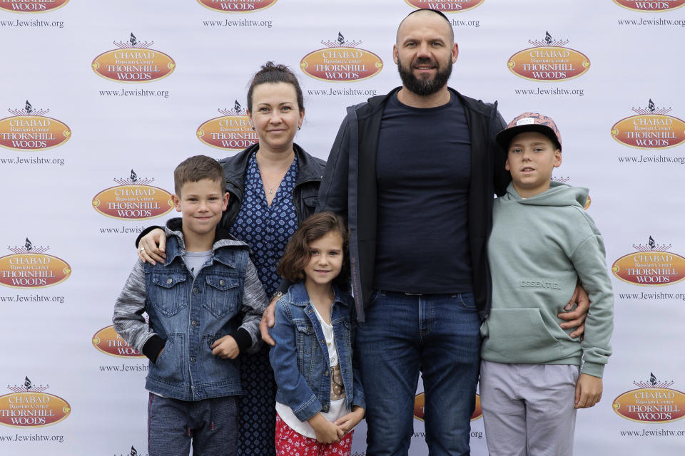 This photo provided by Pavlotski Productions Inc., shows Victor Dotsenko, his wife Rimma, and their three children, David, Adam and Emma. The Canadian family of five were killed in a small plane crash in Nashville on Monday, March 4, 2024. (Pavlotski Productions Inc. via AP)