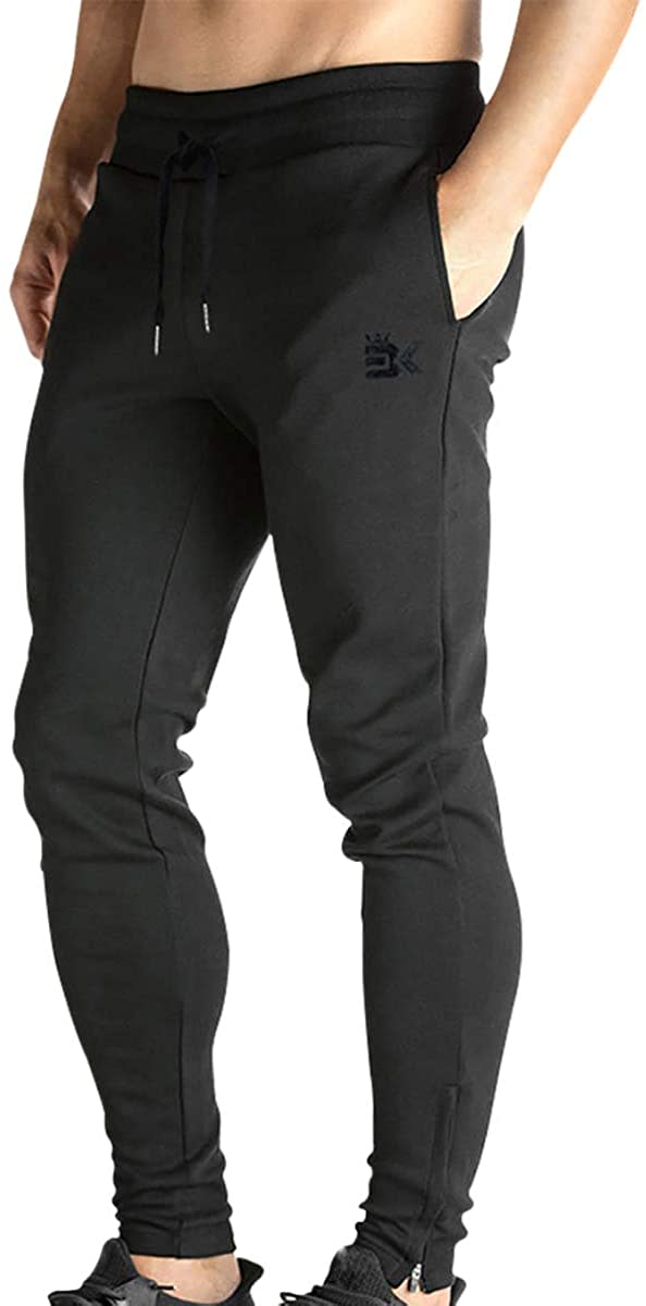 BROKIG Mens Zip Joggers Pants