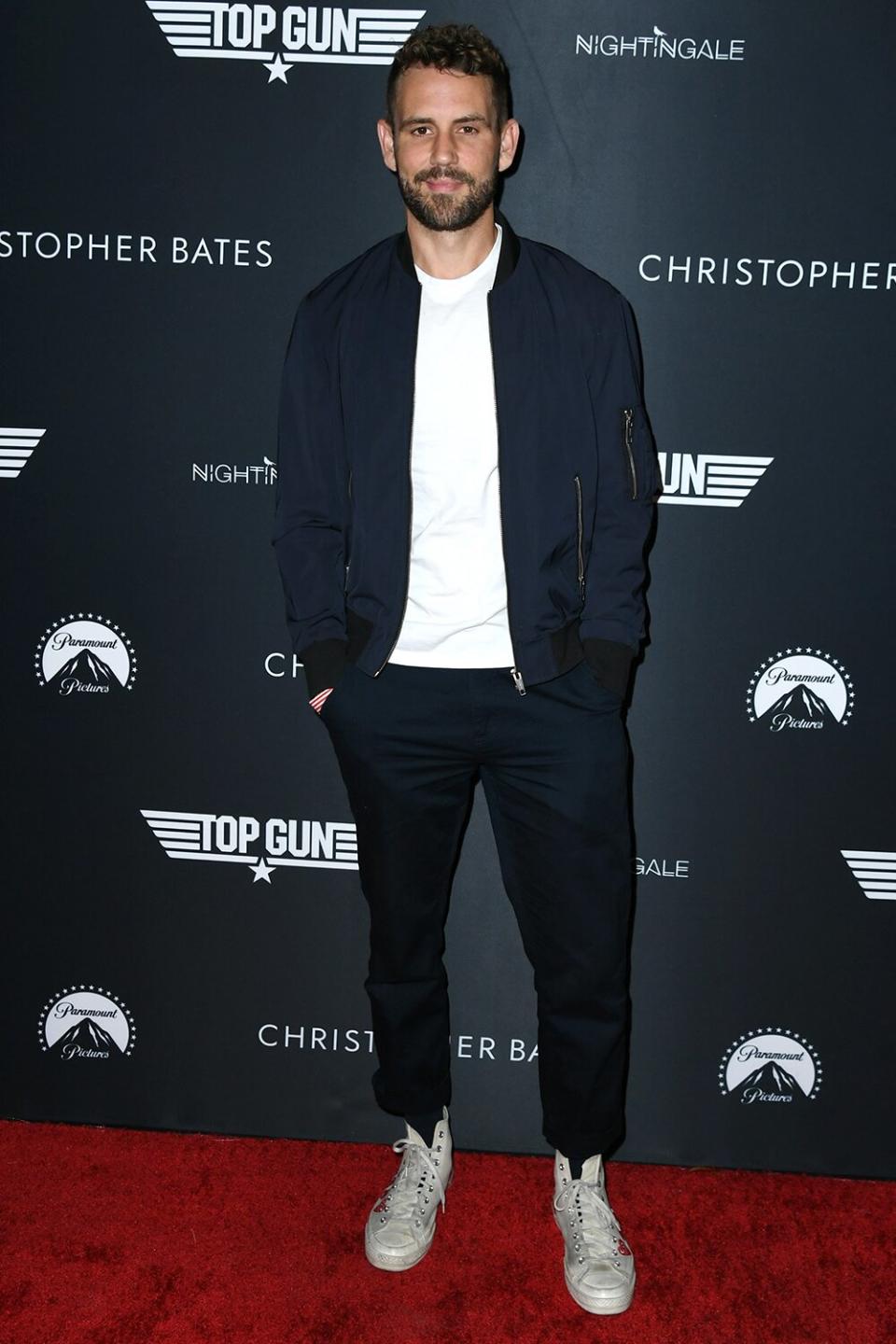 Nick Viall attends Top Gun x Christopher Bates collection launch event at Nightingale Plaza on June 18, 2022 in Los Angeles, California.