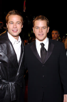 Brad Pitt and Matt Damon at the Hollywood premiere of Warner Bros. Ocean's Twelve