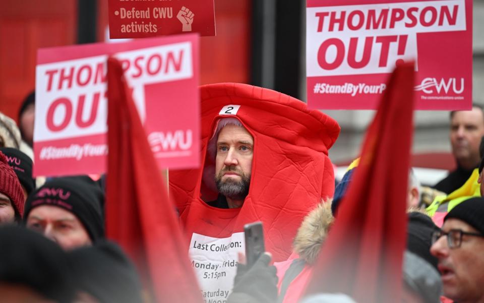 Postal workers marched on Parliament during strikes in December - Leon Neal/Getty Images