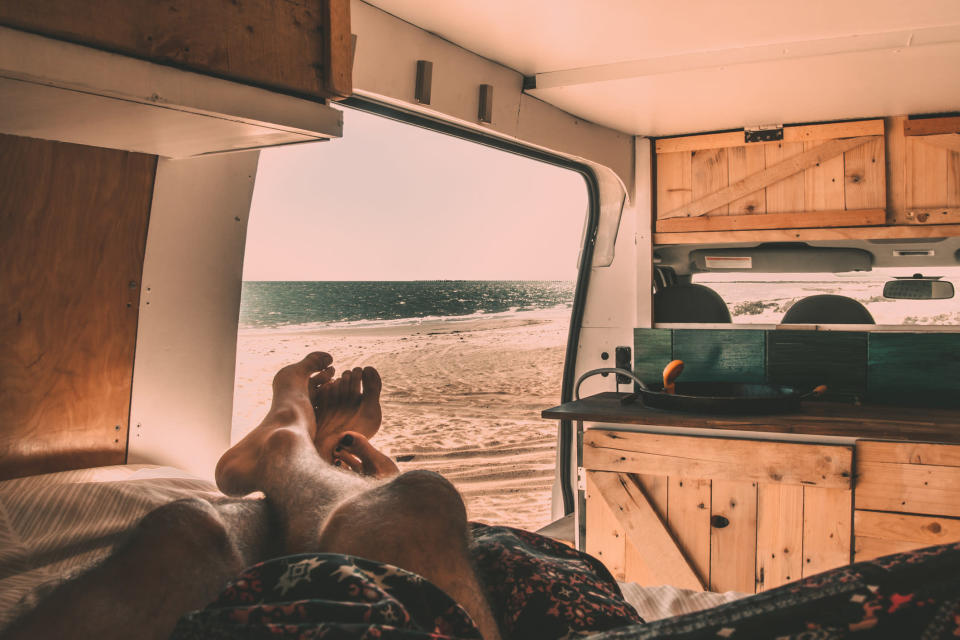 Lazy Afternoon by the beach while living in a camper van