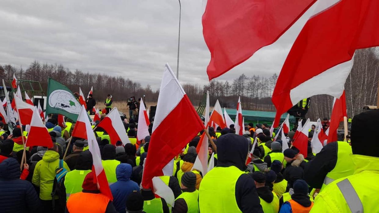 Polish farmers protesting. Photo: Rafał Mekler on Facebook