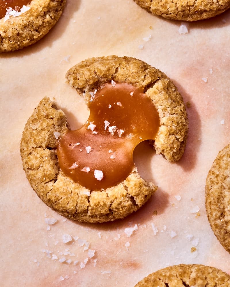 Salted Caramel Thumbprint Cookies 