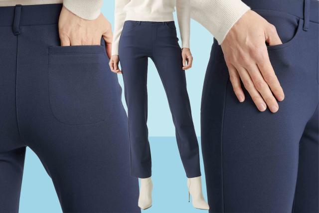 Betabrand, Pants & Jumpsuits, Betabrand Womens Navy Blue Straight Leg  Classic Dress Pant Yoga Pant Size Medium