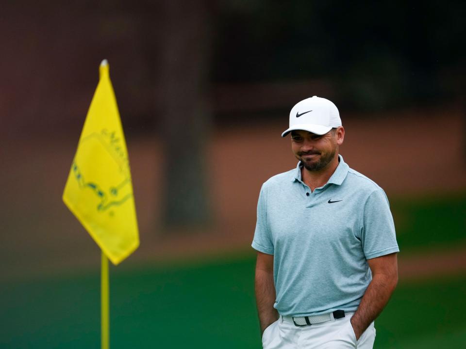 Jason Day plays a practice round ahead of the Masters.