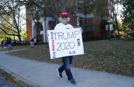 Protestors and activists gather outside the fourth U.S. Democratic presidential candidates 2020 election debate in Westerville, Ohio