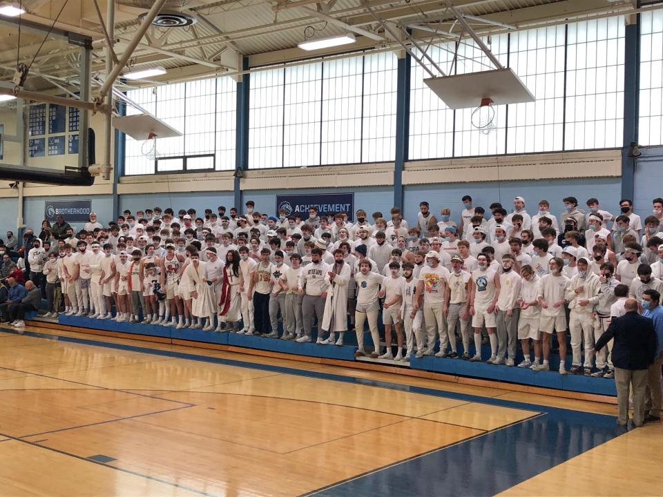 The Colt Crazies, CBA's student section, attends the Founders Cup game against Red Bank Catholic on January 15, 2022.