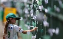 Football Soccer - Chapecoense v Palmeiras - Charity match - Arena Conda, Chapeco, Brazil, 21/1/17. A young fan of Chapecoense is pictured before a charity match between Chapecoense and Palmeiras. REUTERS/Paulo Whitaker