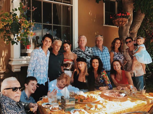 <p>Kelsey Douglas/instagram</p> Kirk Douglas with his family