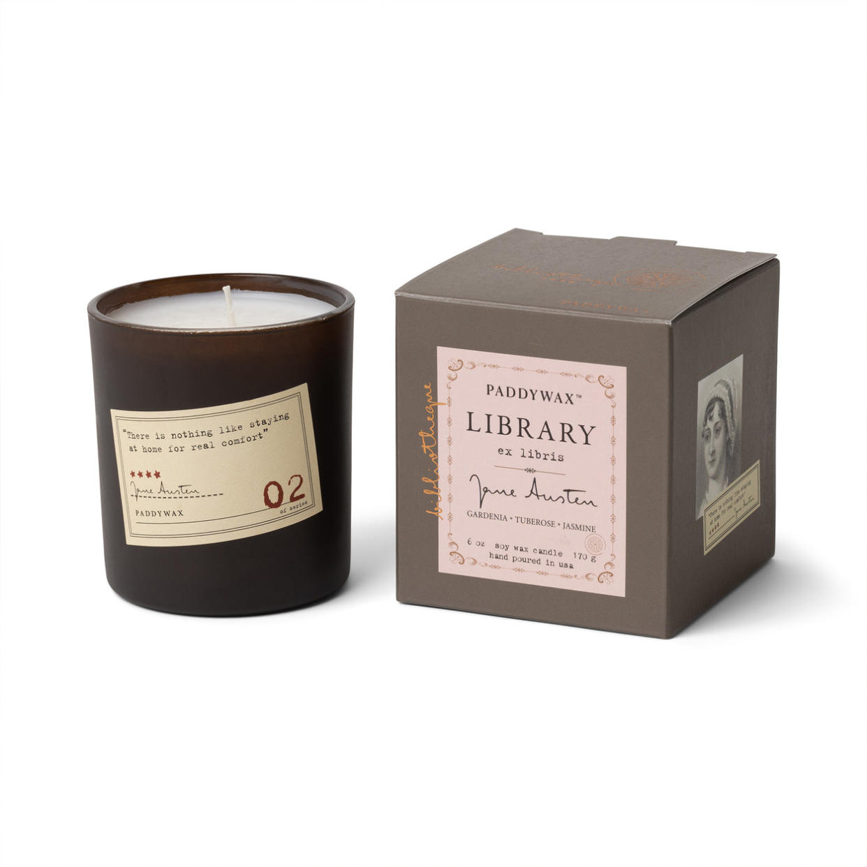 <p><a href="https://go.redirectingat.com?id=74968X1596630&url=https%3A%2F%2Fpaddywax.com%2Fproducts%2Flibrary-candle-jane-austen&sref=https%3A%2F%2Fwww.townandcountrymag.com%2Fleisure%2Farts-and-culture%2Fg40514803%2Fjane-austen-gifts%2F" rel="nofollow noopener" target="_blank" data-ylk="slk:Shop Now;elm:context_link;itc:0;sec:content-canvas" class="link rapid-noclick-resp">Shop Now</a></p><p>Library 6.5 oz Candle - Jane Austen</p><p>paddywax.com</p><p>$30.00</p>