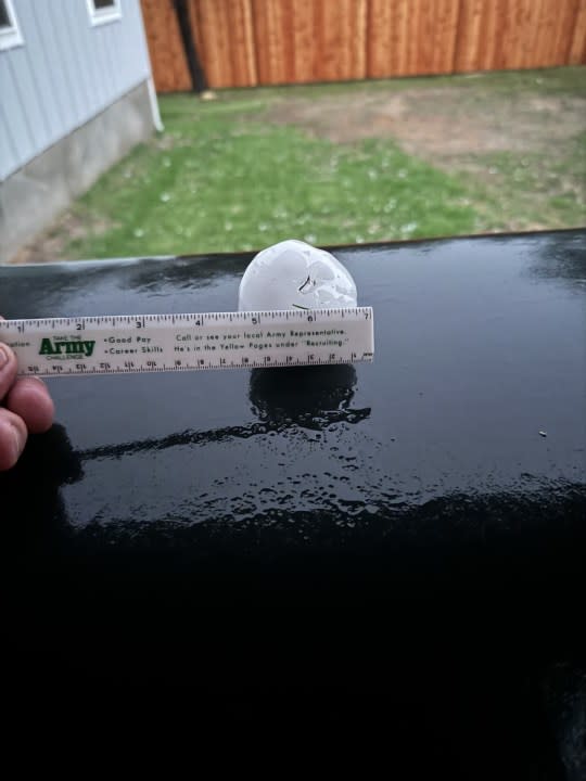 Large hail in Wimberley (Courtesy Jerry Vance)