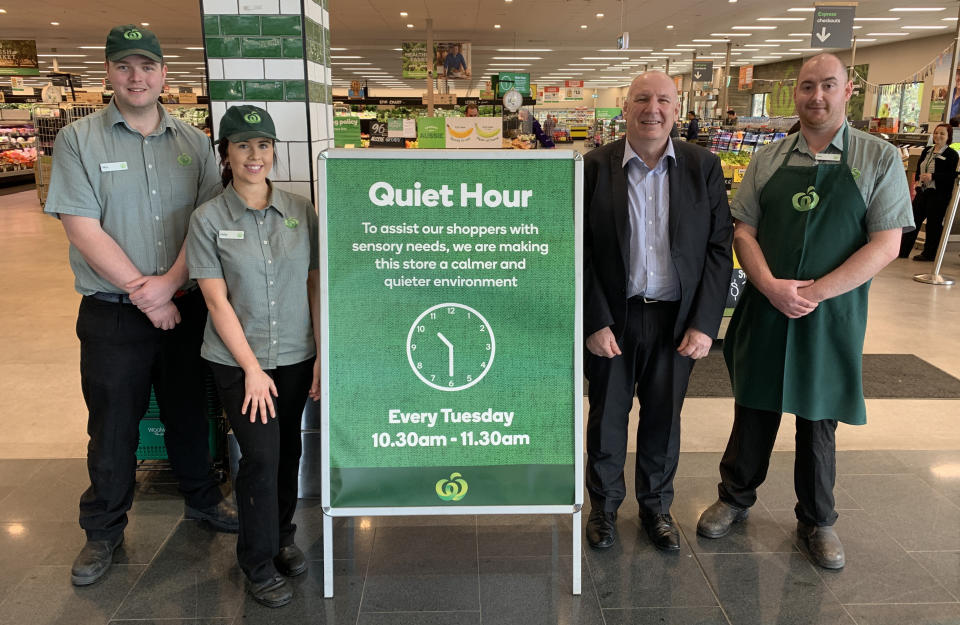 Woolworths has announced it will now be holding a Quiet Hour in all of its stores from this week. Source: Woolworths