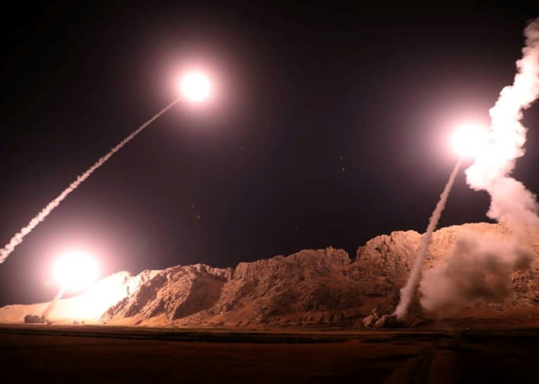 Iran's Revolutionary Guards fire missiles at at jihadist target in in eastern Syria on October 1, in retaliation for a September attack on a military parade in the Iranian city of Ahvaz