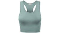 HATOPANTS Women's Cotton Racerback Basic Crop Tank Tops