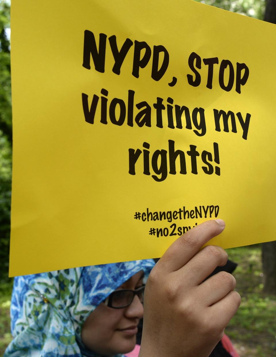 Civil rights and legal advocates hold a press conference in June 2013 to discuss legal action challenging the New York Police Department's surveillance program. (Photo: TIMOTHY CLARY/AFP via Getty Images)