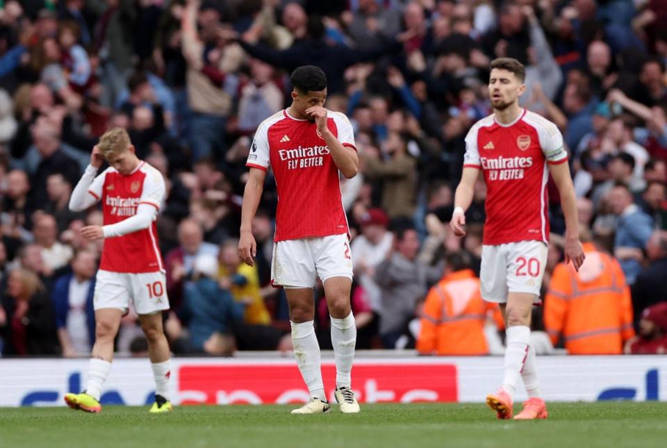 Nightmare week: Arsenal ceded control in the Premier League title race before being knocked out of Europe (Action Images via Reuters)