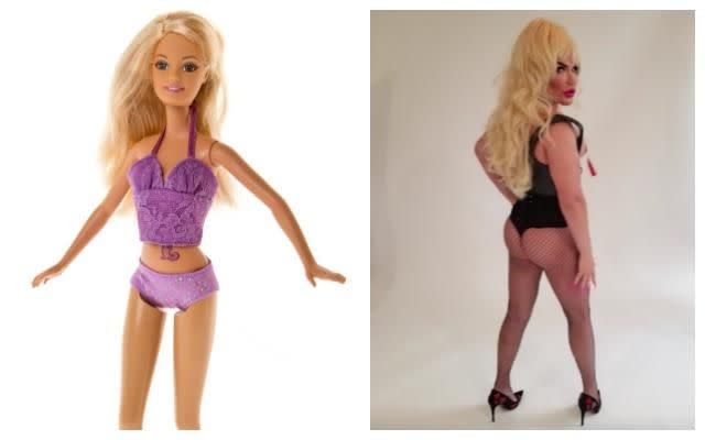 Human Ken Doll gets Barbie makeover in heels and corset