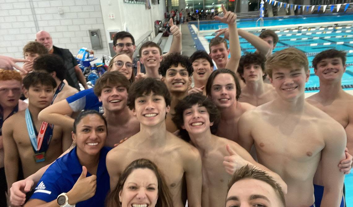 The Andover boys swimming team won the program’s first Kansas high school team state championship.