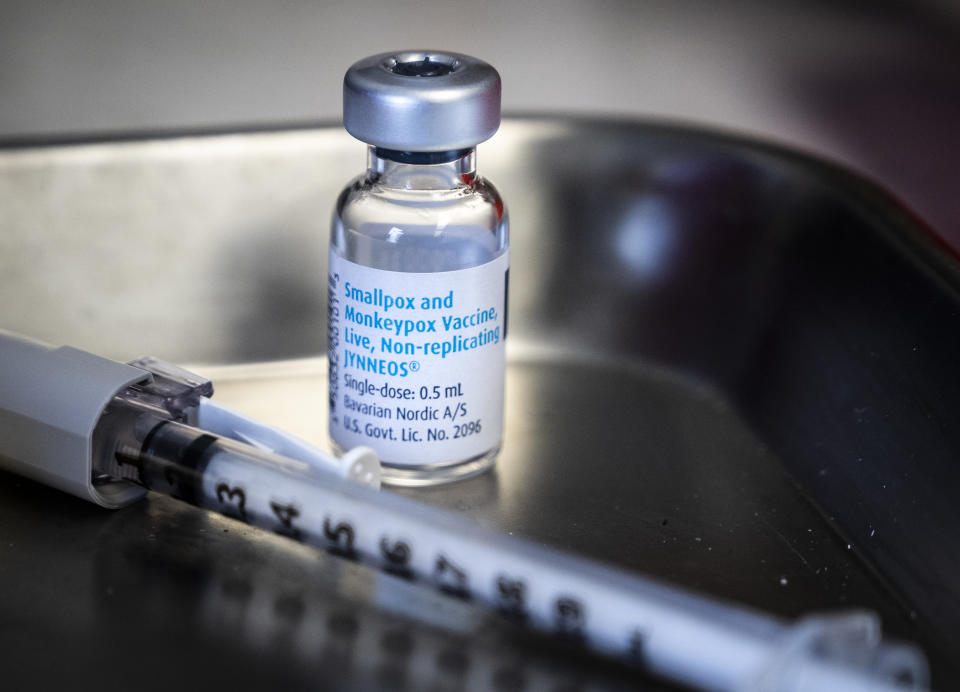 TUSTIN, CA - August 16: Families Together of Orange County held a monkeypox vaccine clinic in Tustin, CA on Tuesday, August 16, 2022. The Jynneos vaccine consists of two doses administered 28 days apart. (Photo by Paul Bersebach/MediaNews Group/Orange County Register via Getty Images)