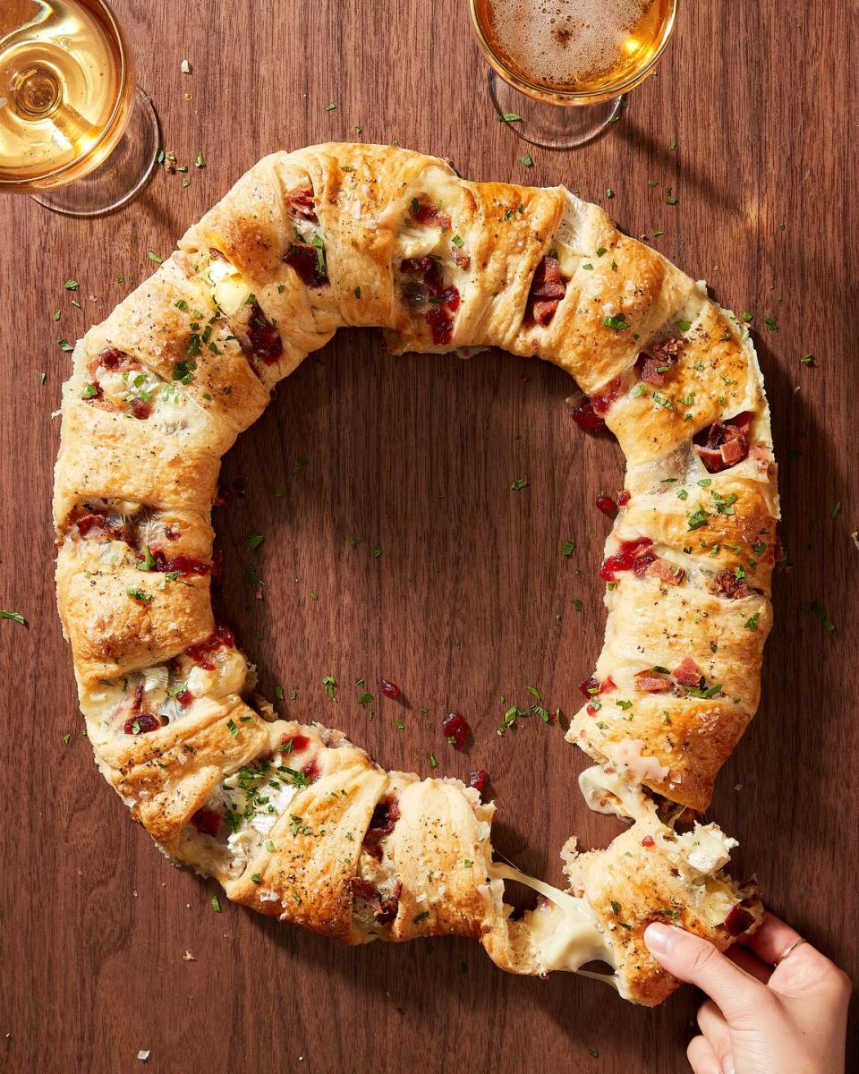 Bacon Brie Crescent Wreath