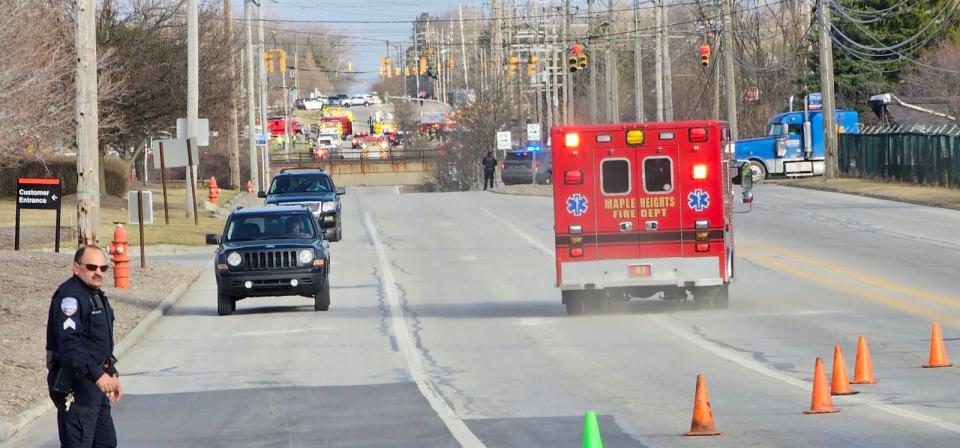 Multiple fire departments provided mutual aid after a major explosion Monday at the I. Schumann & Co. building on Alexander Road in Oakwood.