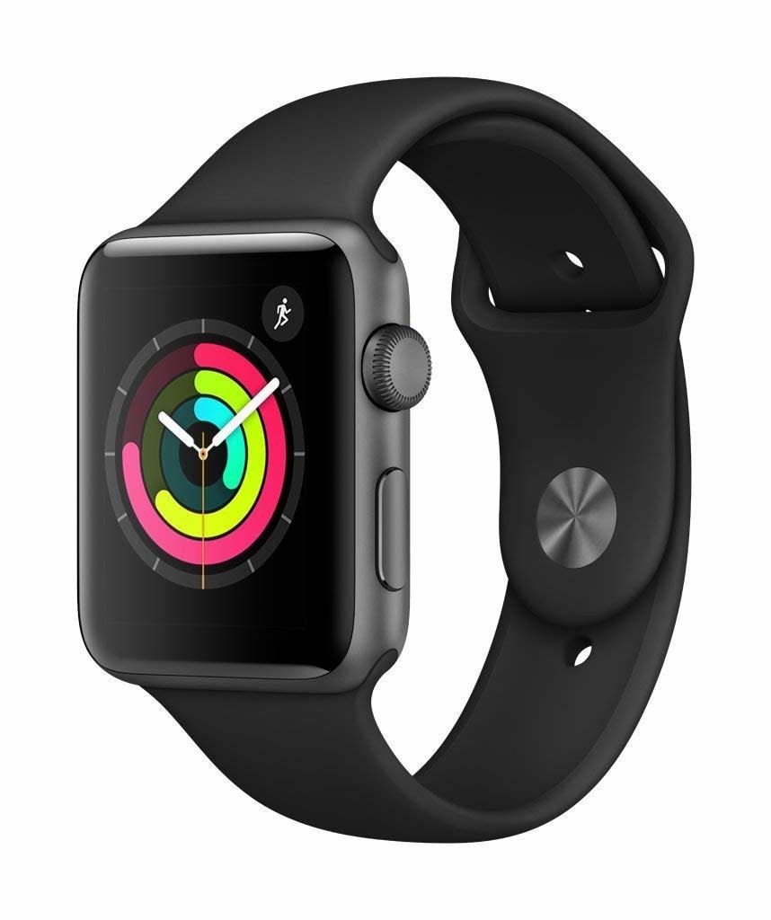 Apple Watch Series 3 (GPS, 42mm), Space Gray Aluminium Case with Black Sport Band. (Photo: Amazon)