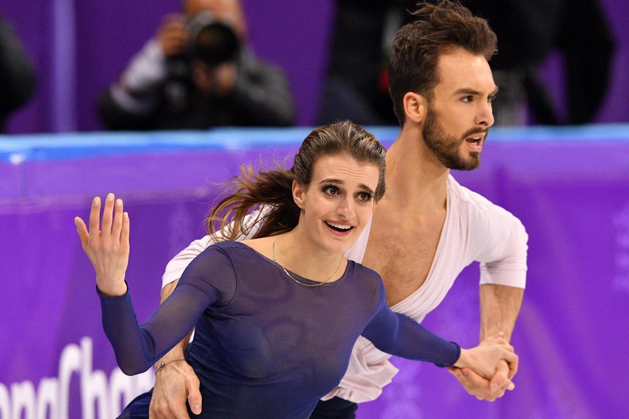 Silver: Papadakis and partner Cizeron posted a world record time: AFP/Getty Images