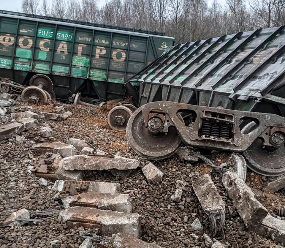 The freight train with 19 wagons derailed in the Ryazan region