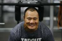 WWE wrestler Bin Wang of China works out at the WWE Performance Center in Azalea Park, Florida, December 1, 2016. REUTERS/Scott Audette