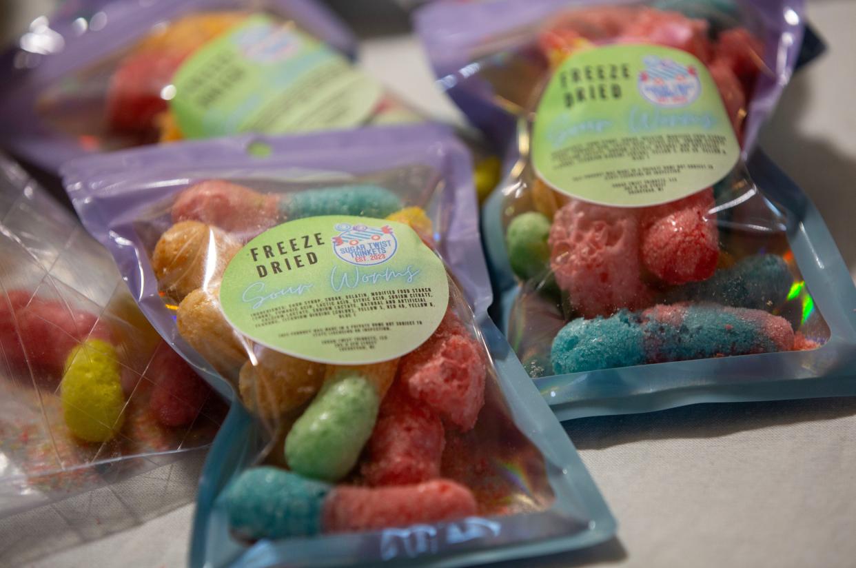 Sugar Twist Trinkets offers fun things such as freeze dried candy as seen, Wednesday, October 18, 2023, in Sheboygan, Wis.