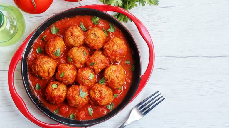 Italian meatballs in tomato sauce