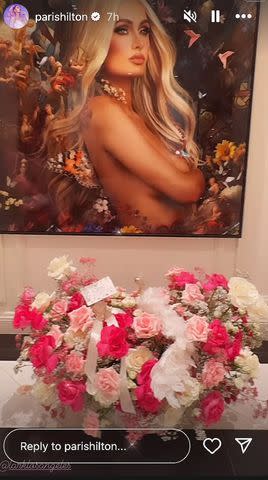 <p>Paris Hilton/Instagram</p> Paris Hilton shows Instagram followers her Valentine's Day roses.