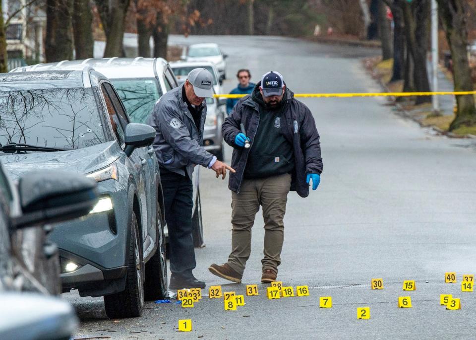 Worcester Police investigate the shooting on Tuesday, March 5 (AP)