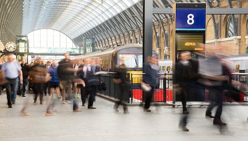 <span class="caption">All aboard. </span> <span class="attribution"><a class="link " href="https://www.shutterstock.com/image-photo/london-train-tube-station-blur-people-218504053" rel="nofollow noopener" target="_blank" data-ylk="slk:alice-photo/Shutterstock;elm:context_link;itc:0;sec:content-canvas">alice-photo/Shutterstock</a></span>