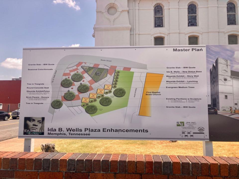 A rendering of the renovations at Ida B. Wells Plaza in Downtown Memphis were unveiled by the Ida B. Wells Memphis Memorial Committee on Saturday, July 16.