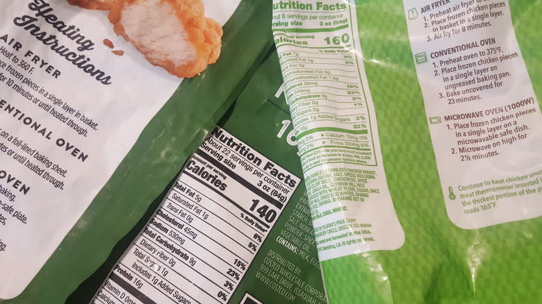 Kirkland, Just Bare Nutrition facts